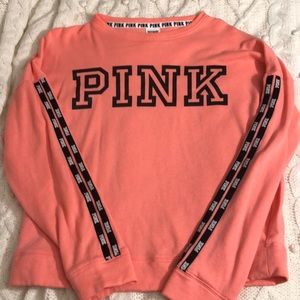 PINK, pink crew neck